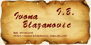 Ivona Blažanović vizit kartica